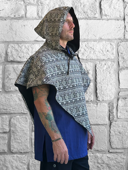 Hooded Cowl - Black/White