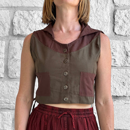 Sprite Vest - Fern Green/Brown