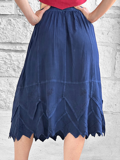 Snowflake Skirt - Stone Dark Blue
