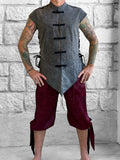 'Doublet' Vest, Frog Clasps  - Grey/Black