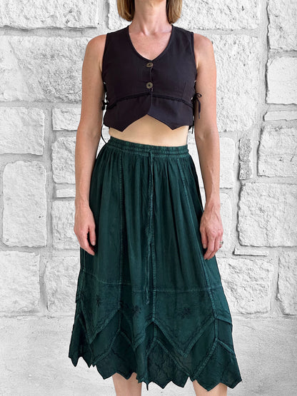 Snowflake Skirt - Stone Dark Green