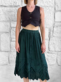 'Snowflake Skirt' - Stone Dark Green