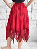 'Folly' Lace Skirt - Red