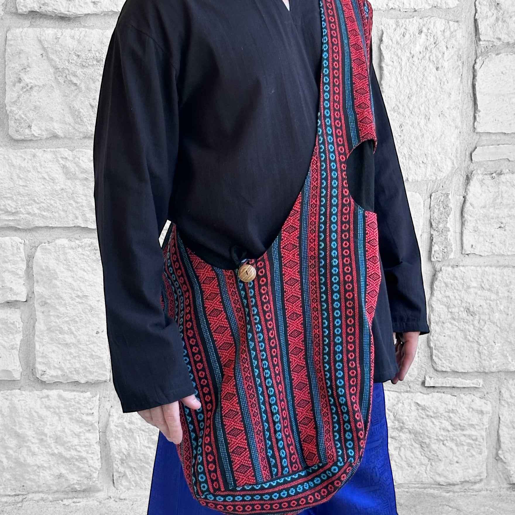 Monk Bag - Black/Blue/Red