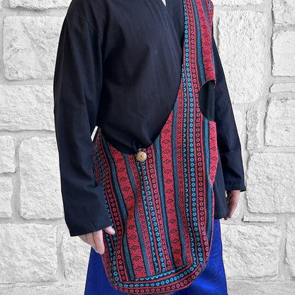 Monk Bag - Black/Blue/Red
