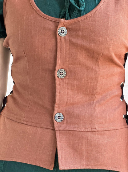 Long Petal Vest - Brown