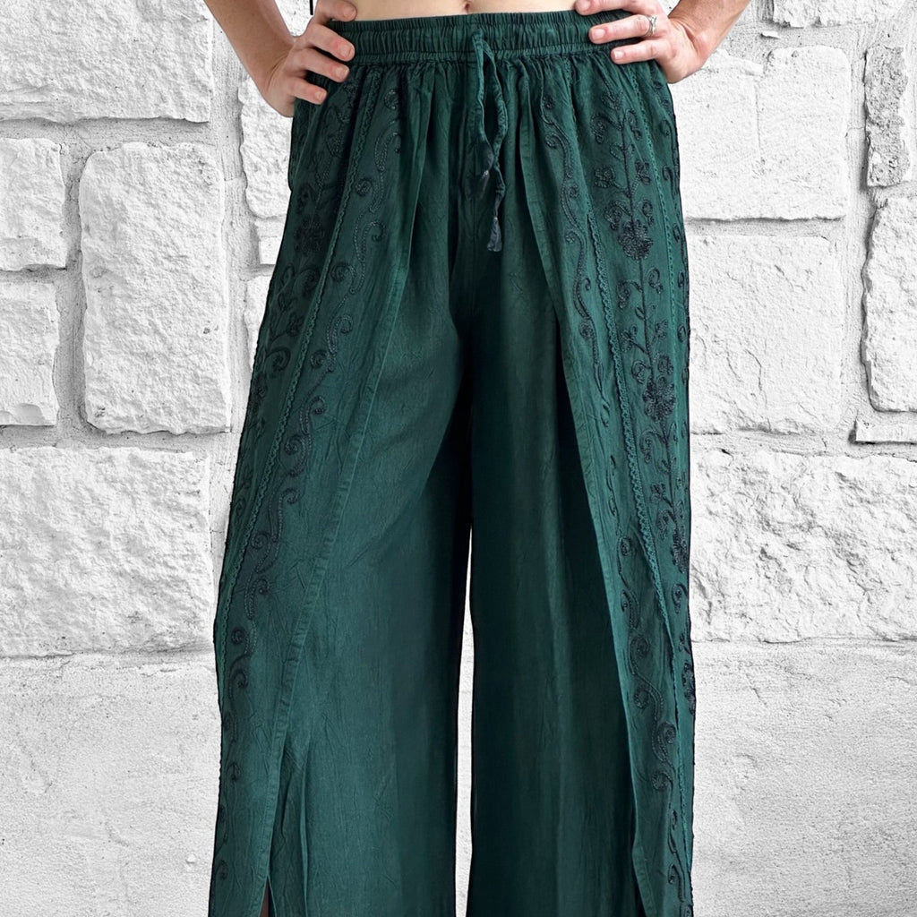 Palazzo Pants' Indian Rayon - Green