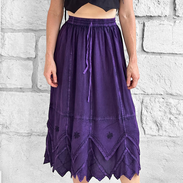 'Snowflake Skirt' - Stone Dark Purple