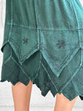 'Snowflake Skirt' - Stone Dark Green