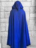 'Hooded Cloak' - Dark Blue/Black Trim