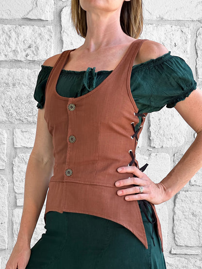Long Petal Vest - Brown