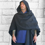 'Mantle Wrap' Medieval Shawl - Black