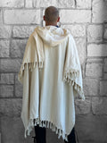'Mantle Wrap' Medieval Shawl - Natural Cream