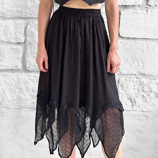 'Folly' Lace Skirt - Black