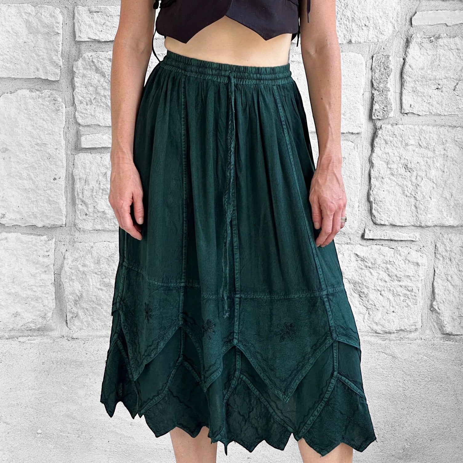 Snowflake Skirt - Stone Dark Green