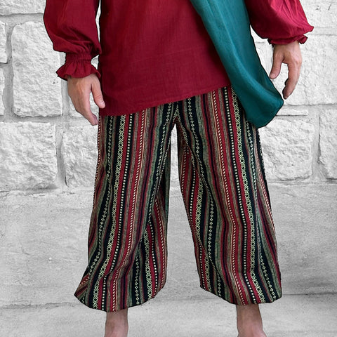 'Baggy Pirate Pants' - Red/Yellow Art