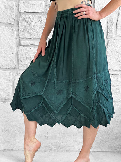 Snowflake Skirt - Stone Dark Green