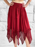 'Folly' Lace Skirt - Red