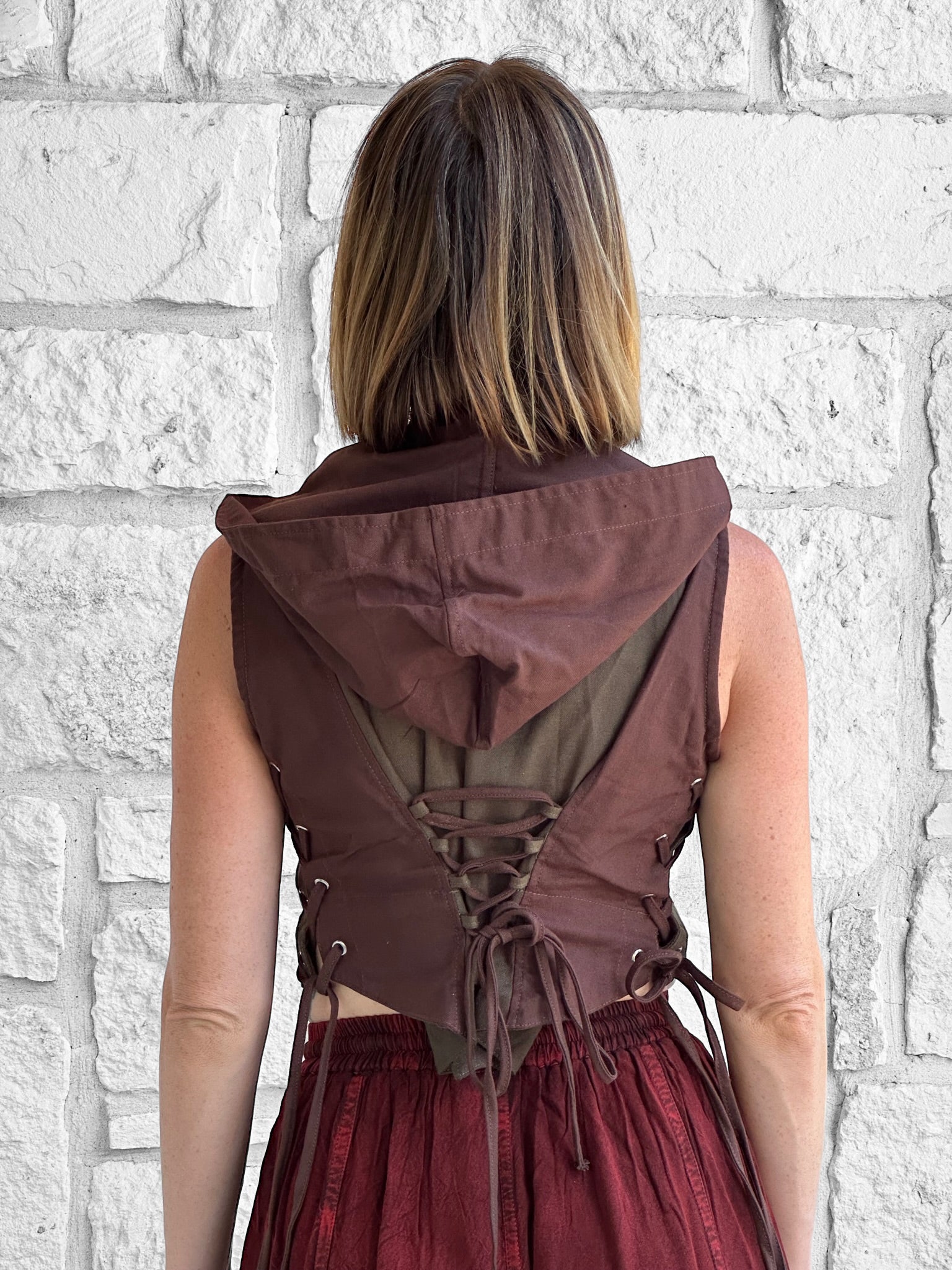 Sprite Vest - Fern Green/Brown