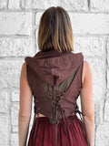 'Sprite Hooded Vest' - Fern Green/Brown