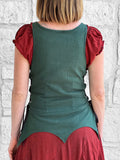 'Long Petal Vest' Viking Bodice - Cotton Green