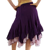 'Two Layer' Gypsy Renaissance Skirt - Purple/L:ight Purple - zootzu