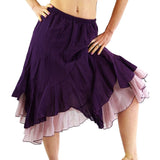 'Two Layer' Gypsy Renaissance Skirt - Purple/L:ight Purple - zootzu