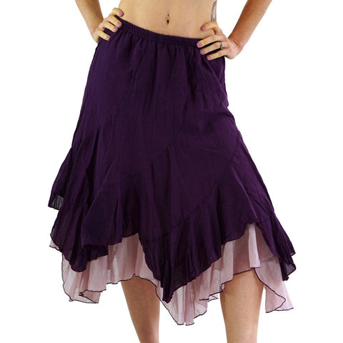 'Two Layer' Renaissance Skirt - Purple/L:ight Purple