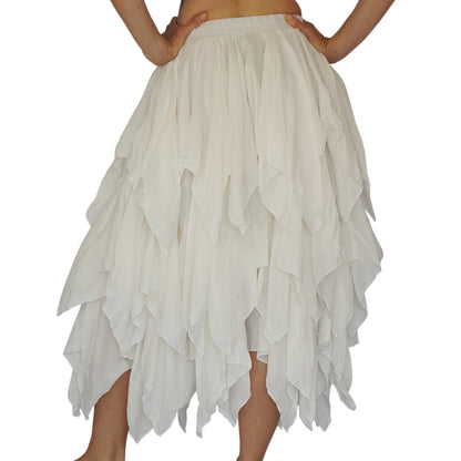 Fay Ragged Cut Skirt - Cream/Off White