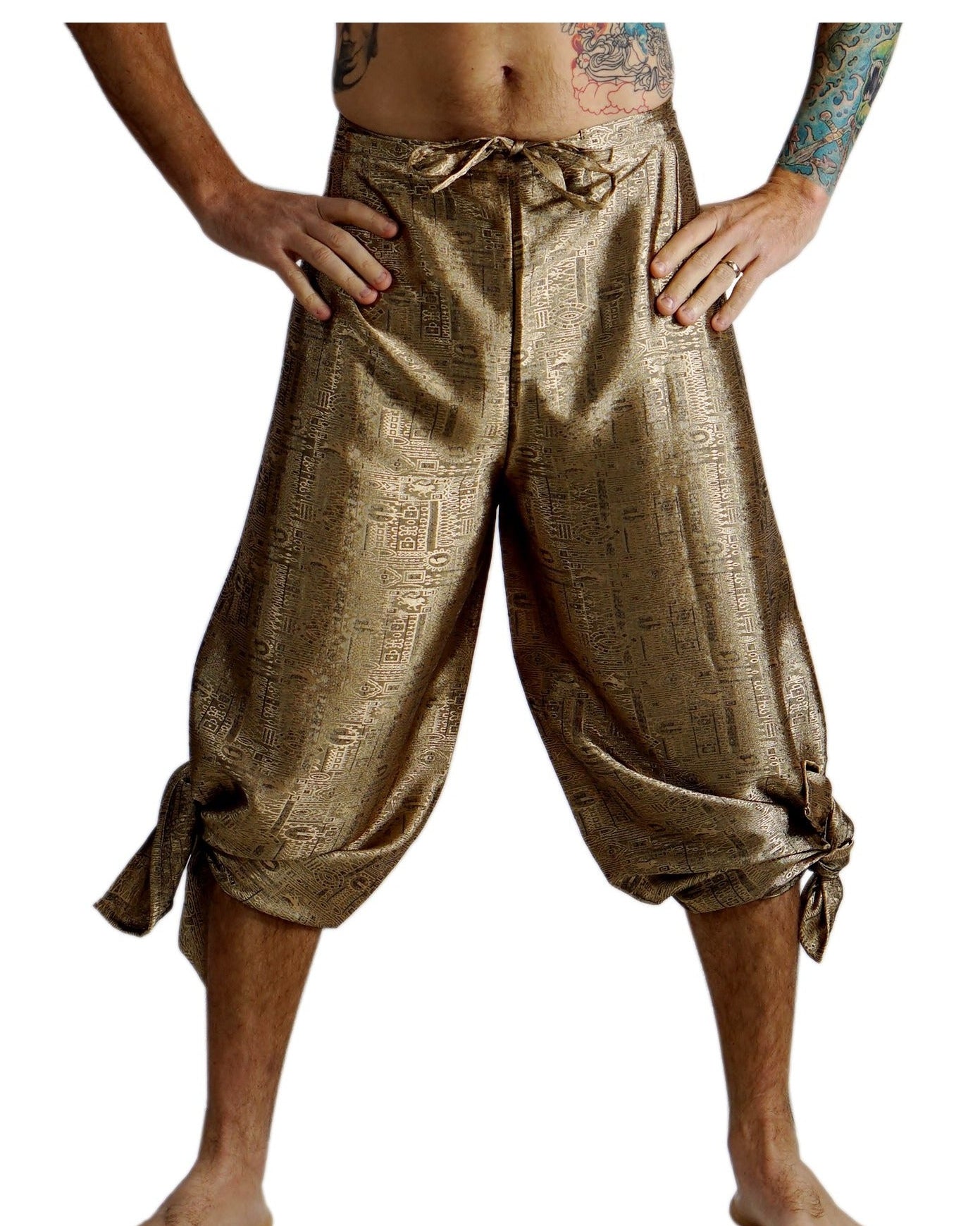 'Wrap Pants' Pirate Silk - Gold - zootzu