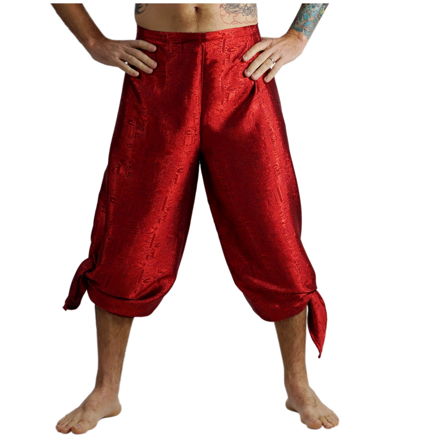 'Wrap Pants' Silk Red - zootzu
