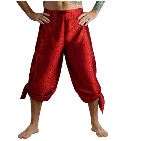 'Wrap Pants' Silk Red