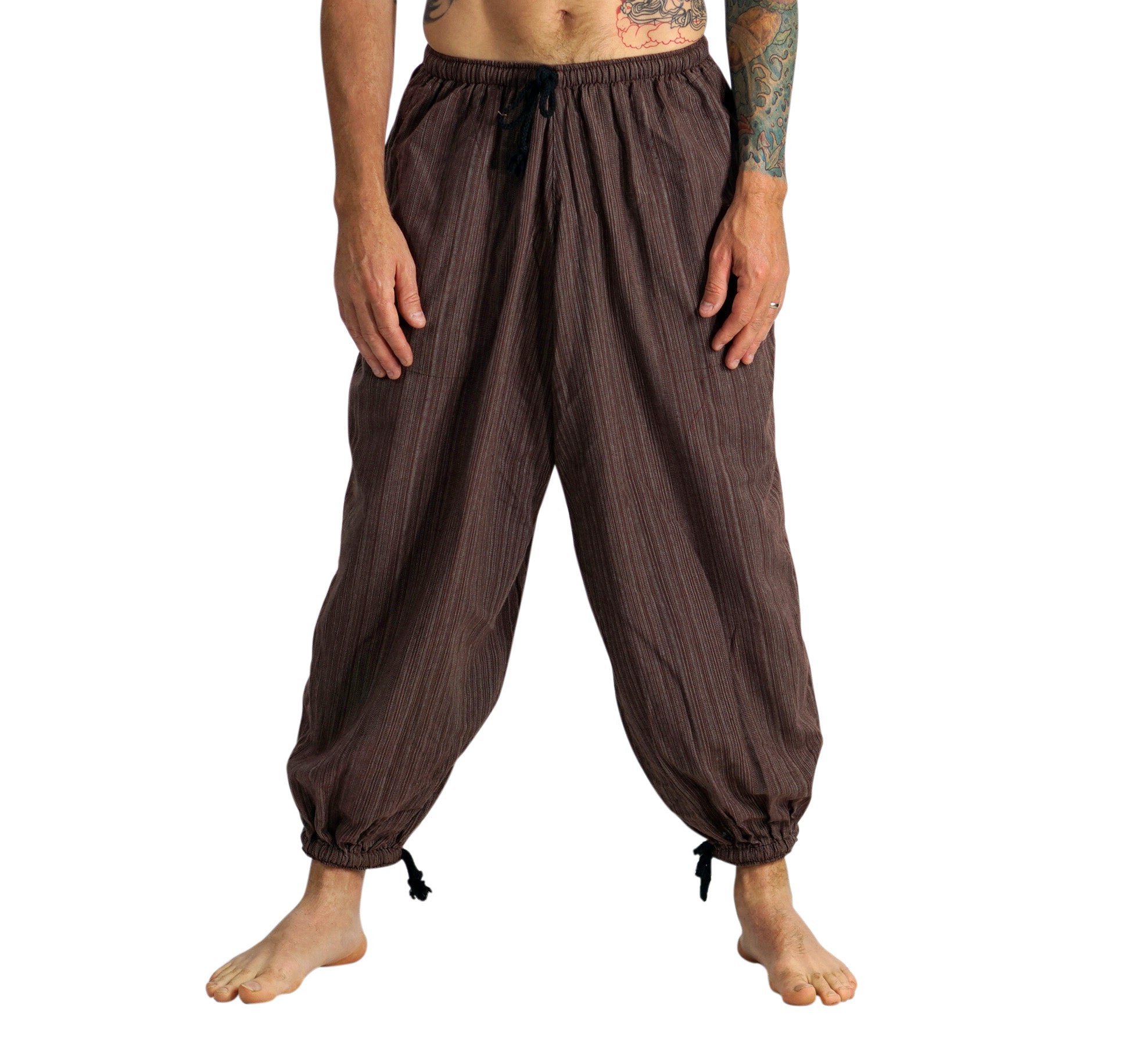 Baggy Pirate Pants - Striped Brown - zootzu