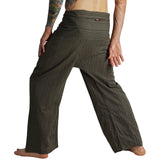 Thai Fisherman Pants' - Striped Black