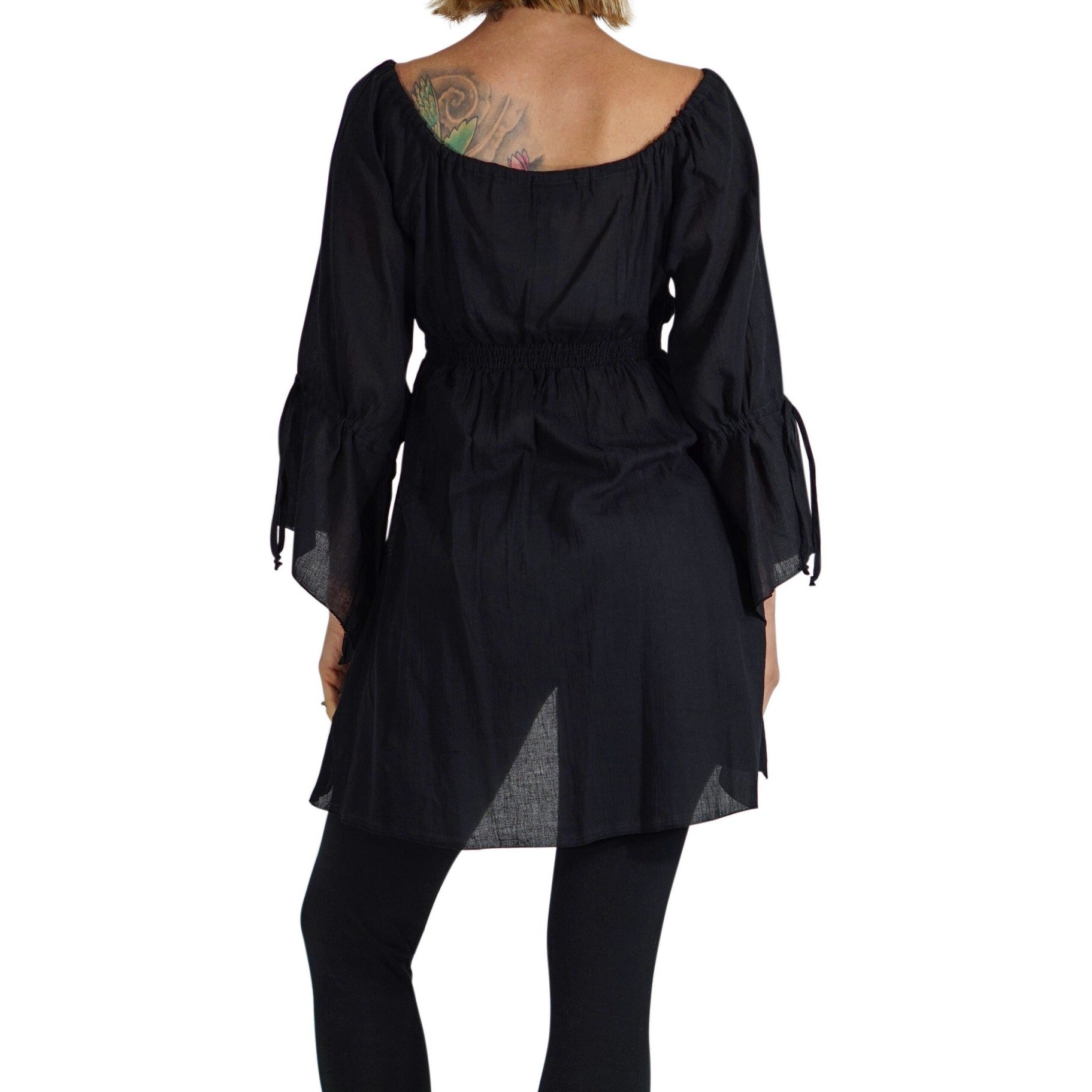 'Juliet' Pirate Chemise - Black - zootzu