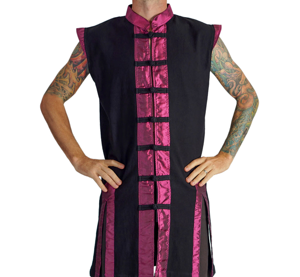Long Pirate Vest', Silk Trim - Purple – Zootzu Garb