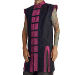 Long Pirate Vest, Silk Trim - Purple - zootzu