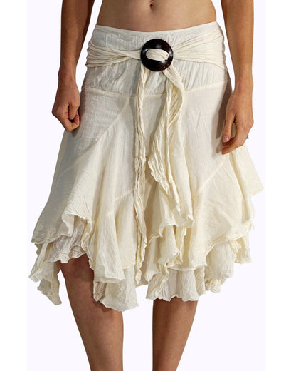 'Willow' Gypsy Pirate Skirt - Cream - zootzu