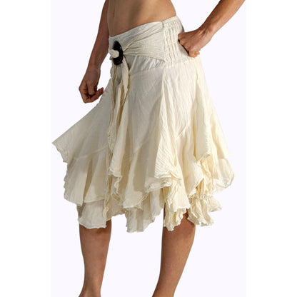 'Willow' Gypsy Pirate Skirt - Cream - zootzu