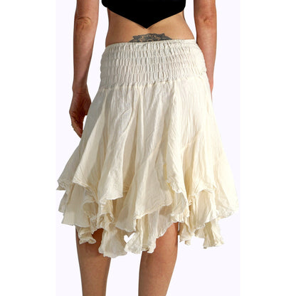 'Willow' Gypsy Pirate Skirt - Cream - zootzu
