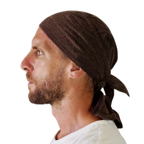 'Pirate Bandana' Medieval Hat - Stone Brown