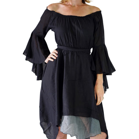 'Bell Sleeve' Renaissance Dress - Black