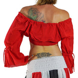 'LS Pull Tie' Gypsy Chemise - Red - zootzu