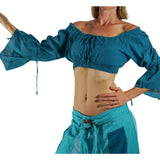 'LS Pull Tie' Gypsy Chemise - Teal - zootzu