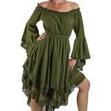 Green Lace Dress Long Sleeve - zootzu