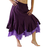 'Two Layer' Gypsy Renaissance Skirt - Purple/Lilac - zootzu
