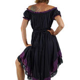 'Lace' Medieval Dress Short Sleeves - Black/Purple - zootzu