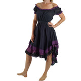 'Lace' Medieval Dress Short Sleeves - Black/Purple - zootzu
