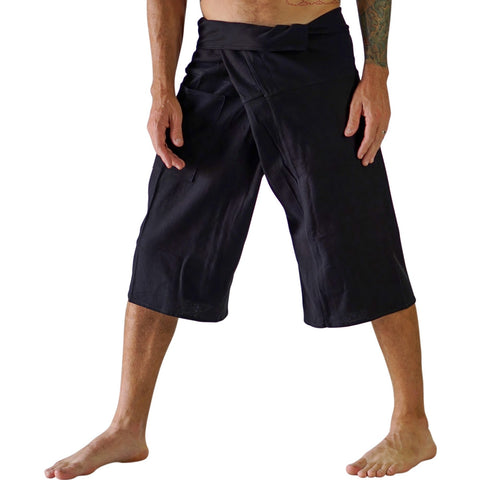 'Short Thai Fisherman Pants' - Black