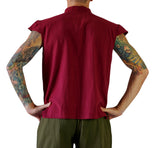 'Lace Front Vest', Medieval Renaissance Costume - Burgundy Red - zootzu